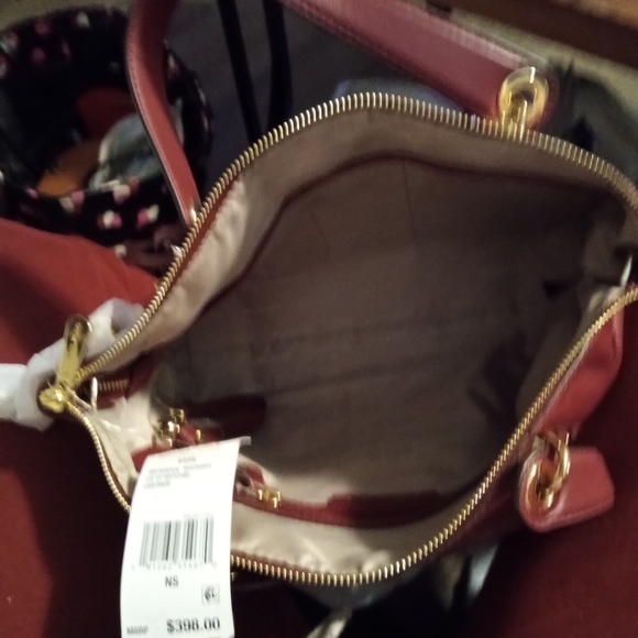 NWT MICHAEL KORS MAROON SATCHEL/CROSSBODY - Picture 5 of 6